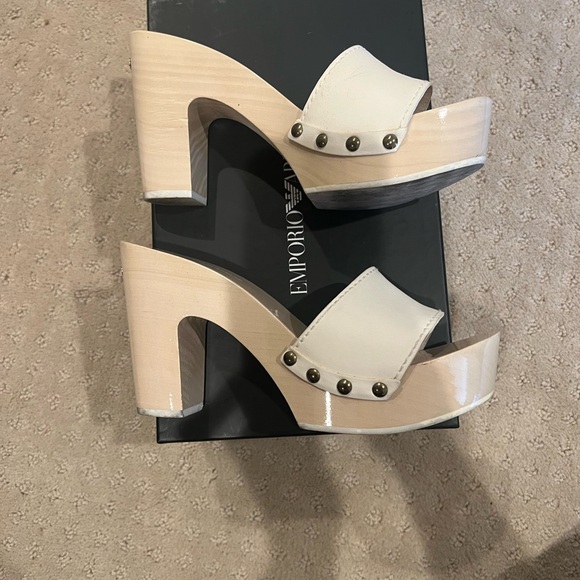 Emporio Armani Blanco sandal with chunk heel - Picture 4 of 4